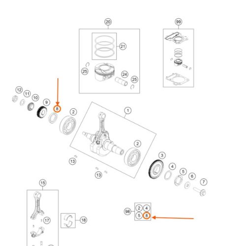 ARANDELA DE CIGUEÑAL 200 DUKE 12-18