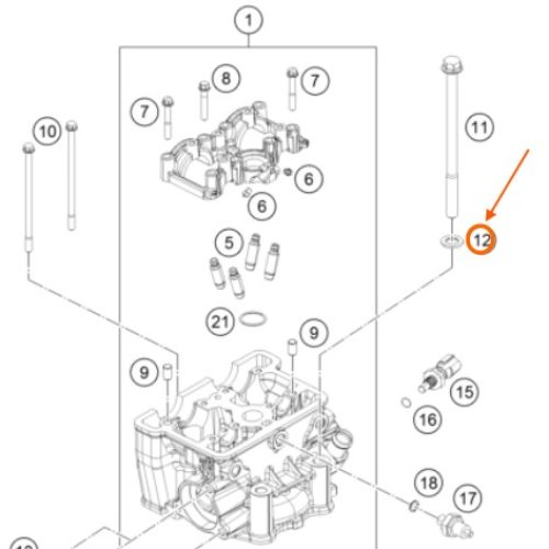 ARANDELA DE CABEZOTE 200 DUKE 12-16