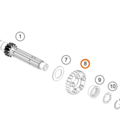 PIÑON DE 6TA EJE 1 200 DUKE 12-16