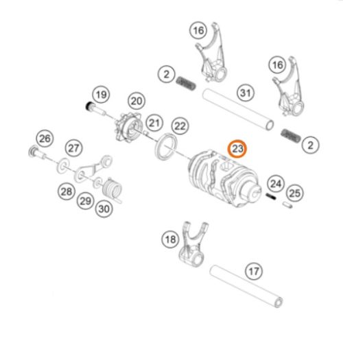 SELECTOR DE CAMBIOS 200 DUKE/RC 200 12-20