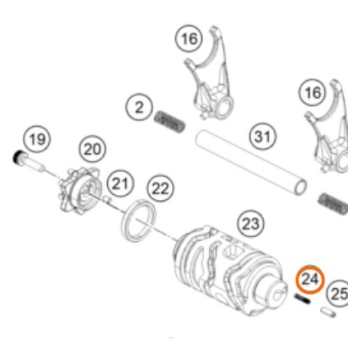 SIMBRA DE SELECTOR DE CAMBIOS 200 DUKE 12-18