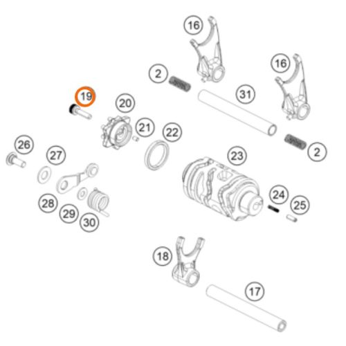 PERNO M6X20 200-390 DUKE 12-18