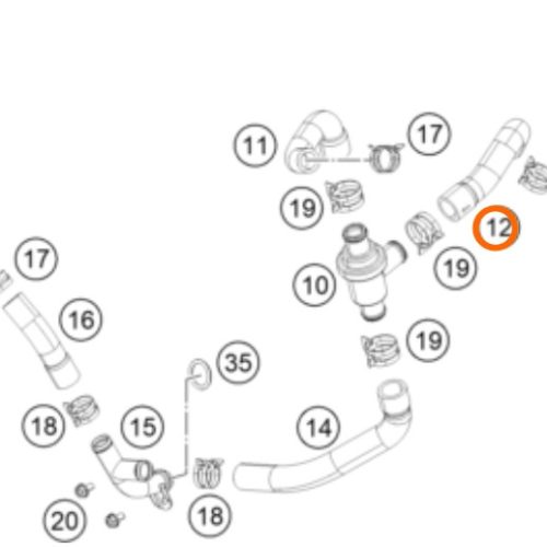 MANGUERA DE RADIADOR 200 DUKE 14-15