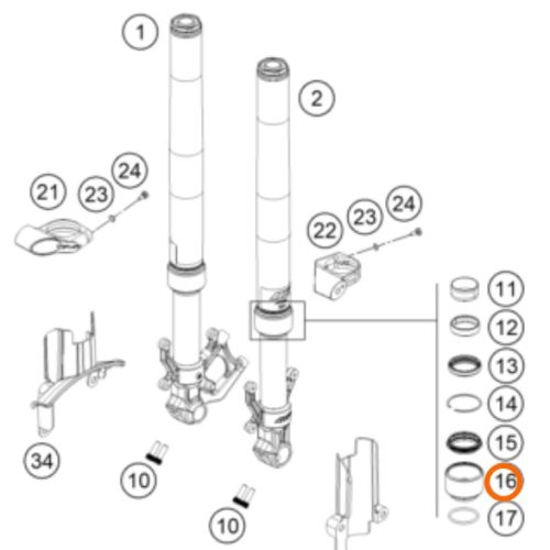 GUARDAPOLVO DE SUSPENSION 200-390 DUKE/RC 12-17