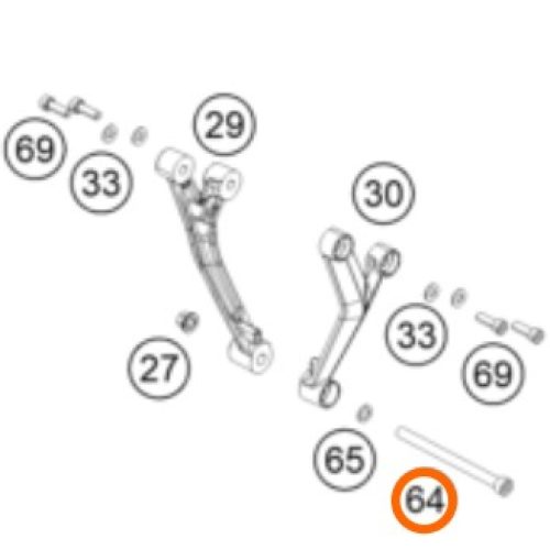 PERNO M10 DE SOPORTE DE MOTOR 250/390 DUKE 17-20