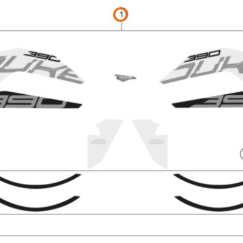 KIT DE ADHESIVOS 390 DUKE NARANJA 17-18