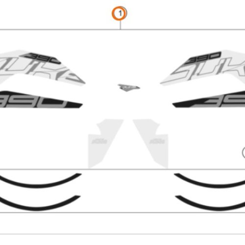 KIT DE ADHESIVOS 390 DUKE BLANCA 17-19