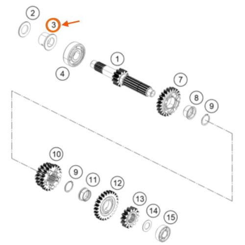 BUJE DE EJE PRIMARIO 250/390 DUKE 13-19