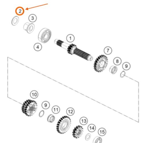 ARANDELA DE EJE PRIMARIO 250/390 DUKE 13-19