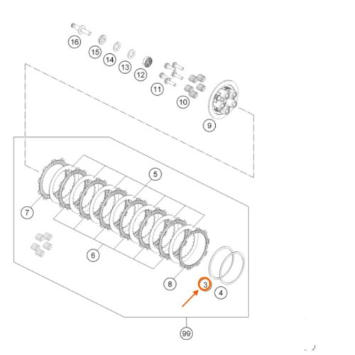 ARANDELA DE SEGURIDAD EMBRAGUE DUKE 390