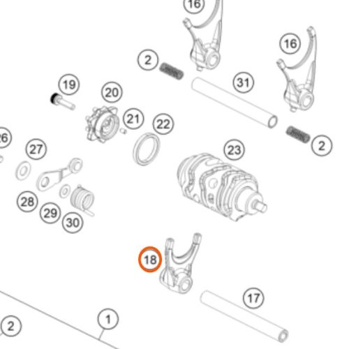 HORQUILLA DE CAMBIOS 390 DUKE 2018
