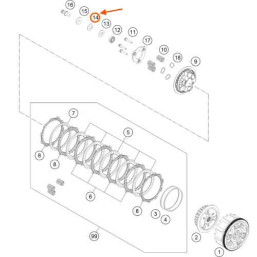 ARANDELA ESPACIADORA CIGUEÑAL 390 DUKE