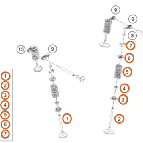 KIT DE VALVULAS 390 DUKE/RC 13-15