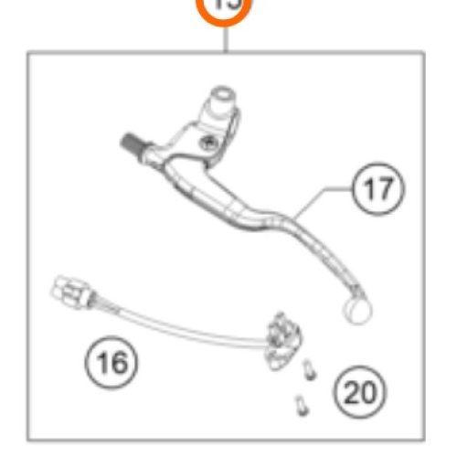 MANIGUETA DE EMBRAGUE 390 RC CON BASE 2015
