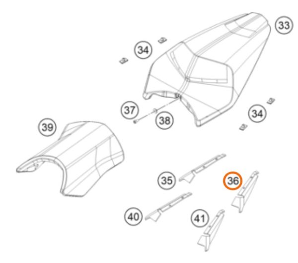 SOPORTE DE ASIENTO IZQUIERDO 390 RC