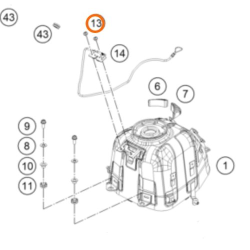 PERNO M6X1X8 DE CERRADURA DE BATERIA 200 RC 19-20