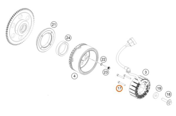 PERNO M5X10 DE STATOR 250/390 DUKE 17-19