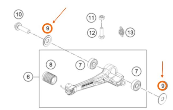 ARANDELA DE PATA DE CAMBIOS RC 390 2015