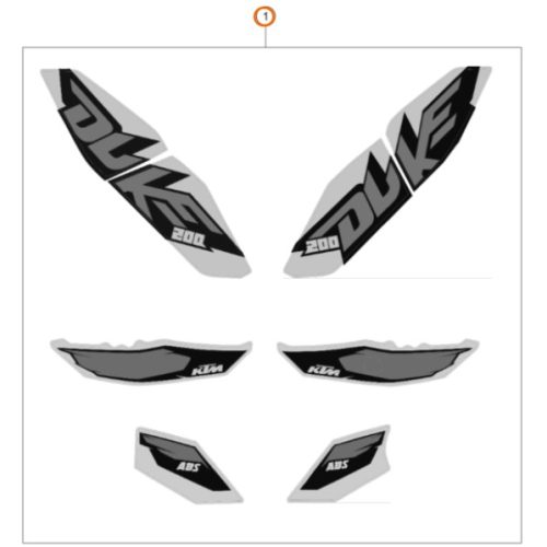 KIT DE ADHESIVOS 200 DUKE BLANCA 13-14