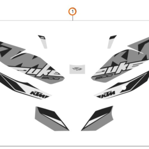 KIT DE ADHESIVOS 200 DUKE NARANJA 17-19