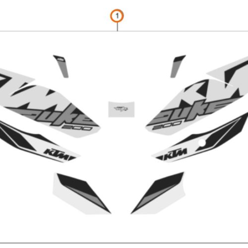 KIT DE ADHESIVOS 200 DUKE BLANCA 17-19