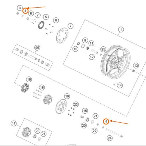 ARANDELA DE EJE POSTERIOR DUKE