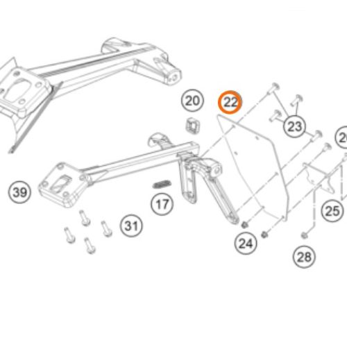 SOPORTE DE PLACA POSTERIOR 200 DUKE 12-20