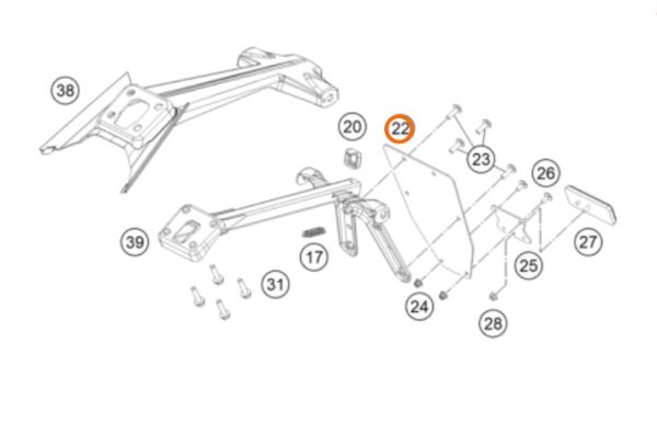 SOPORTE DE PLACA POSTERIOR 200 DUKE 12-20