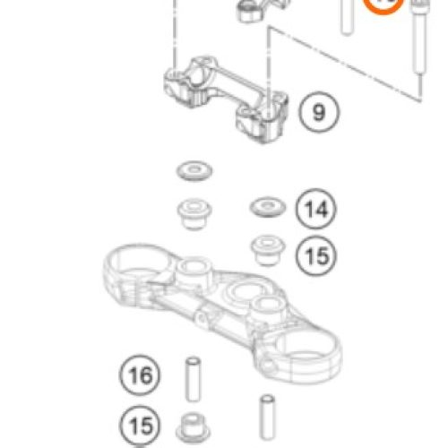 PERNO M10 DE BASE DE TIMON 250/390 DUKE 17-18