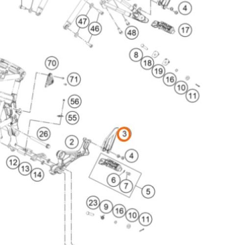 PROTECTOR DE ESTRIBO IZQ POST 250/390 DUKE 17-19