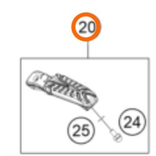 ESTRIBO DELANTERO IZQ 250/390 DUKE 15-19