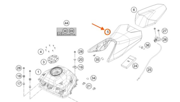 ASIENTO 250/390 DUKE PILOTO 17-18