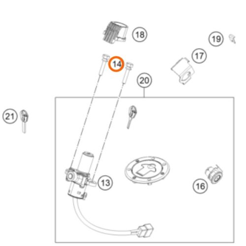 PERNO DE SWITCH 200-390 DUKE 19-22