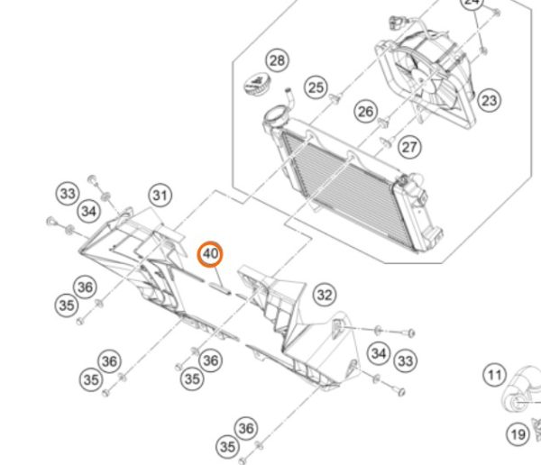 GUIA DE PROTECTOR DE RADIADOR 390DUKE 13-19