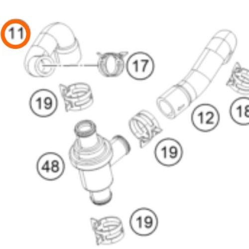 MANGUERA DE RADIADOR 250 DUKE 18-19