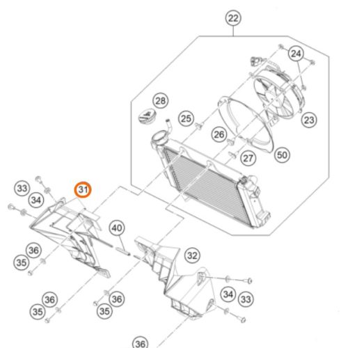 PROTECTOR DE RADIADOR 250/390