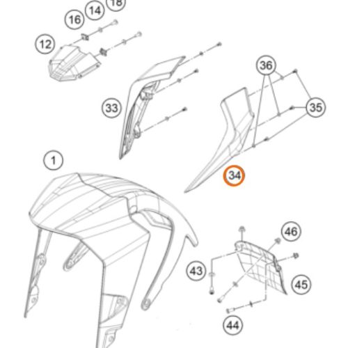MASCARILLA DE FARO IZQ 250 DUKE NARANJA 17-18