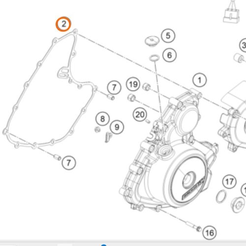 EMPAQUE DE TAPA DE ENCENDIDO 250/390 DUKE 17-19