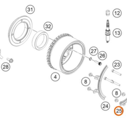 SOPORTE DE MAGNETO 390 DUKE/RC 13-16
