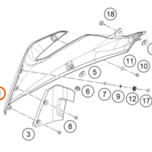 SPOILER DERECHO 390 ADV 2020 BLANCO