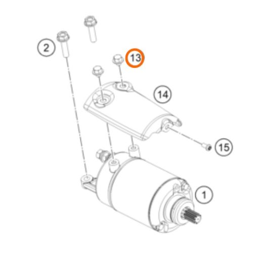 PERNO M6X8 DE PROTECTOR MOTOR ARRANQUE 390 13-17