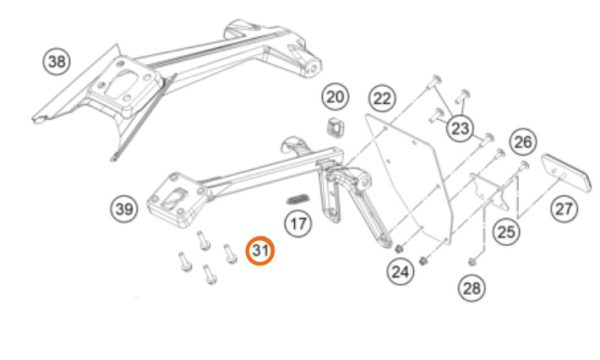 PERNO M6X22 DE SOPORTE DE PLACA 250/390 DUKE 17-18