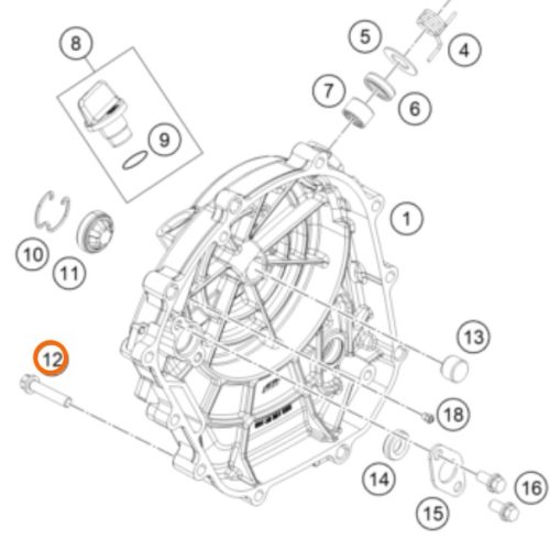 PERNO M6X30 DE ESCAPE 200/390 DUKE  12-16