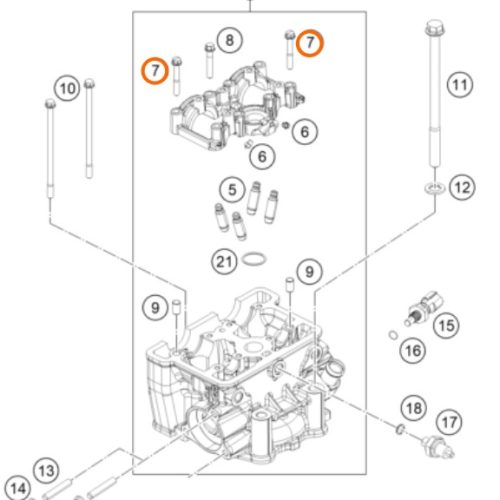PERNO M6X40 DE TAPA DE CABEZOTE 200 DUKE 12-18