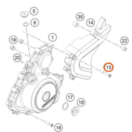 PERNO M6X50 DE PROTECTOR DE PIÑON 390 DUKE/RC 13-16