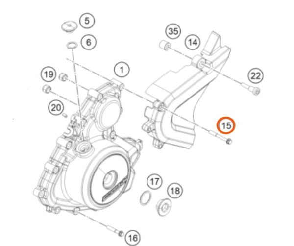 PERNO M6X50 DE PROTECTOR DE PIÑON 390 DUKE/RC 13-16