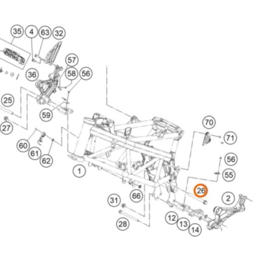 PERNO M10X110 DE CHASIS 200/390 DUKE