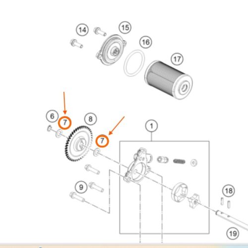 ARANDELA DE BOMBA DE ACEITE DUKE 250/390 17-19