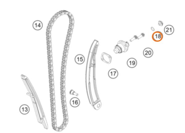 O RING DE TENSOR DE CADENILLA 200/390 DUKE/RC J770010015
