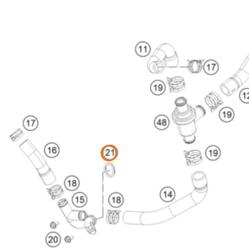 O RING DE UNION DE MANGUERA 390 DUKE J770018530
